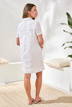 Robe Tunique Manches 3/4  Encolure En V Blanc Tribal Fashion