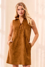 Robe Sans Manche Suède Tan Tribal Fashion