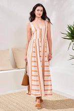 Robe Maxi  Rayure Taupe Tribal Fashion