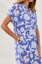 Robe droite à manches volantées et col cranté Tribal Fashion