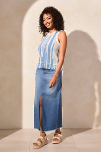 Camisole à Frange Bleu