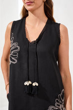 Robe Sans Manches À Encolure En V Avec Pompons