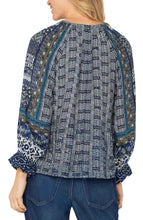 Blouse Col en V Marine & Or Liverpool