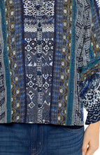 Blouse Col en V Marine & Or Liverpool