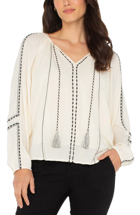 Chemisier Raglan Ivoire à Broderie Livepool
