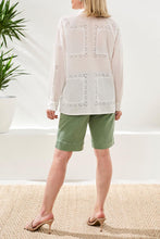 Chemisier boutonné en voile de coton brodé