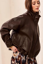 Veste Bomper en similicuir Chocolat