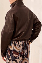 Veste Bomper en similicuir Chocolat