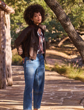 Veste Bomper en similicuir Chocolat
