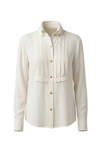 Chemise Haut tissé smoking à manches longues Crème