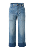 Jeans Denim Coupe droite décontractée taille haute avec poches utilitaires