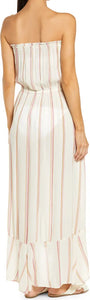 Robe Cover Up Maxi Rayé Strapless